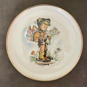 Vintage Collectible Plate,Boy with Gifts.